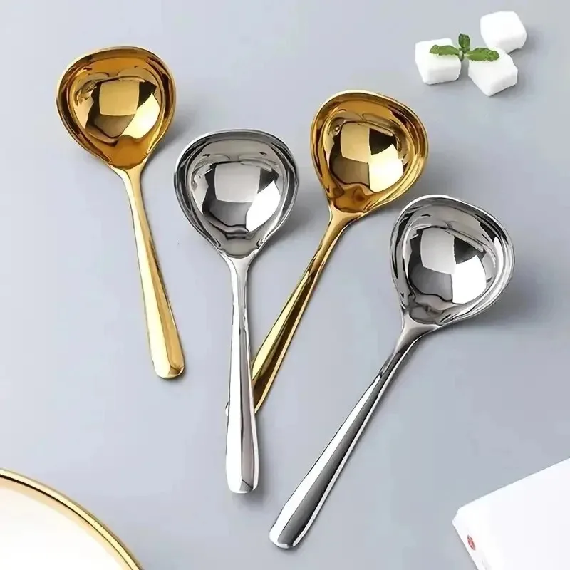 Stainless Steel Spoon Big Head Round Household Hotel