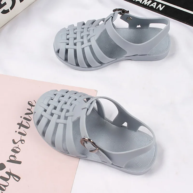 Summer Breathable Kids Sandals Baby Girls Toddler Soft Non-slip Princess Shoes Jelly Beach Flat Children Shoes Roman Slippers girls leather shoes