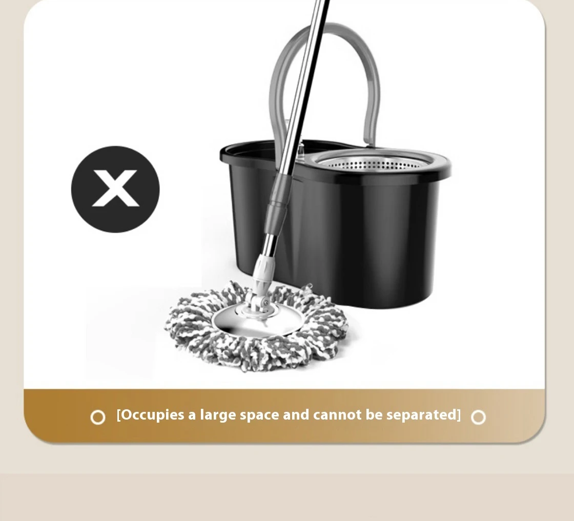 Neue abnehmbare Doppeleimer-Mopp-Spin-Mopp-Eimer-Sets 360°-Drehmopp für die Bodenreinigung Wiederverwendbare Mikrofaserköpfe Home Lazy Mop_voghion.com