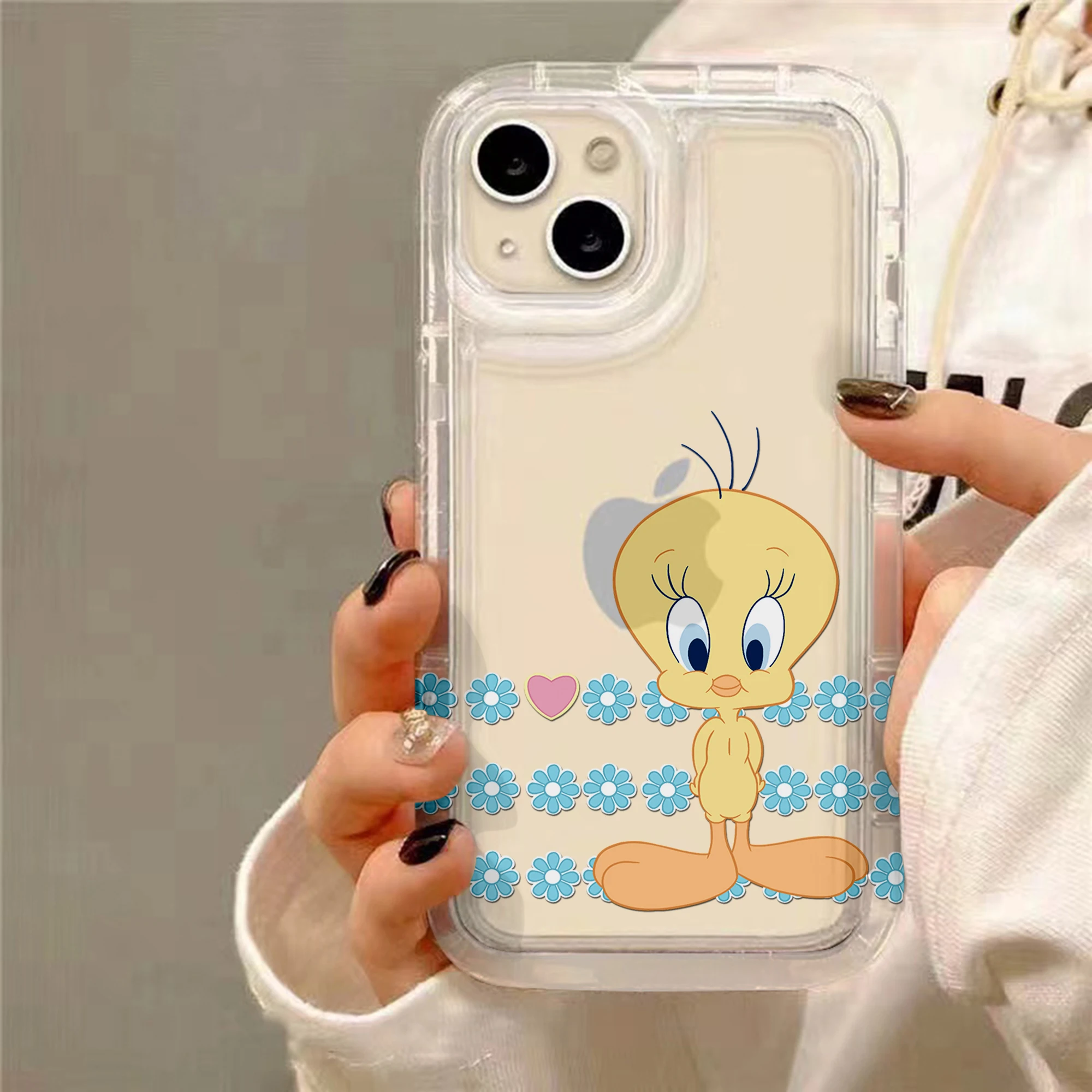 Cartoon Tweetys Bird Airbag Anti-Fall Clear Phone Case