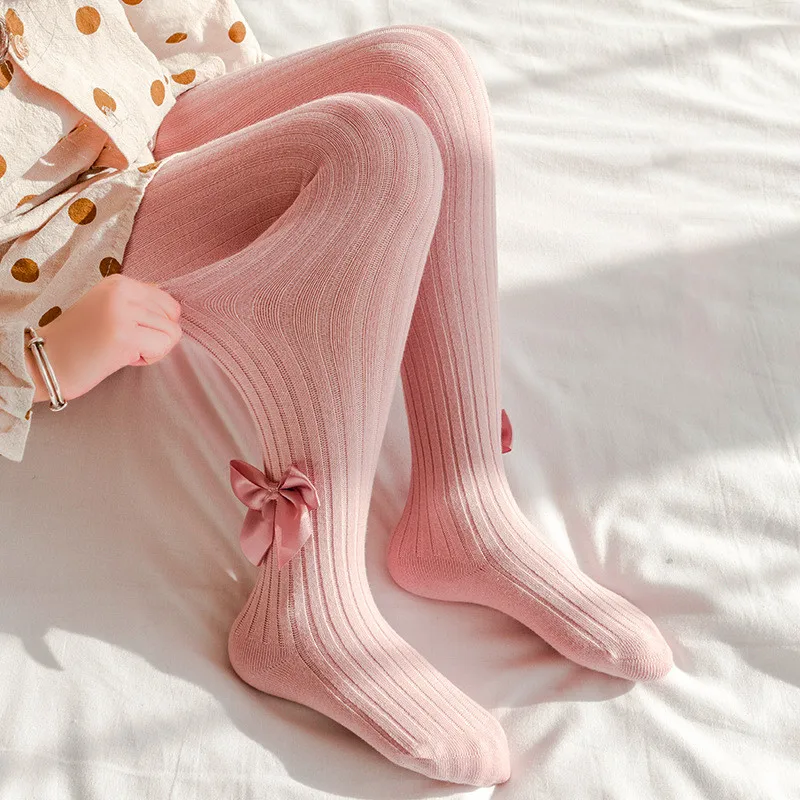 Girls Cotton Bowknot Tights Children Cute Princess ...