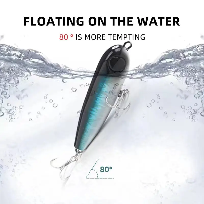 HAIMALUO HOPOPEN Floating Fishing Lures 76mm Pencil Top Water Saltwater Hard Baits Dog Walking Sea Bass Wobblers Lure Topwater