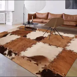 Modern imitation cowhide carpet for living room washable rugs for bedroom luxury living room decoration Large area Lounge Rug