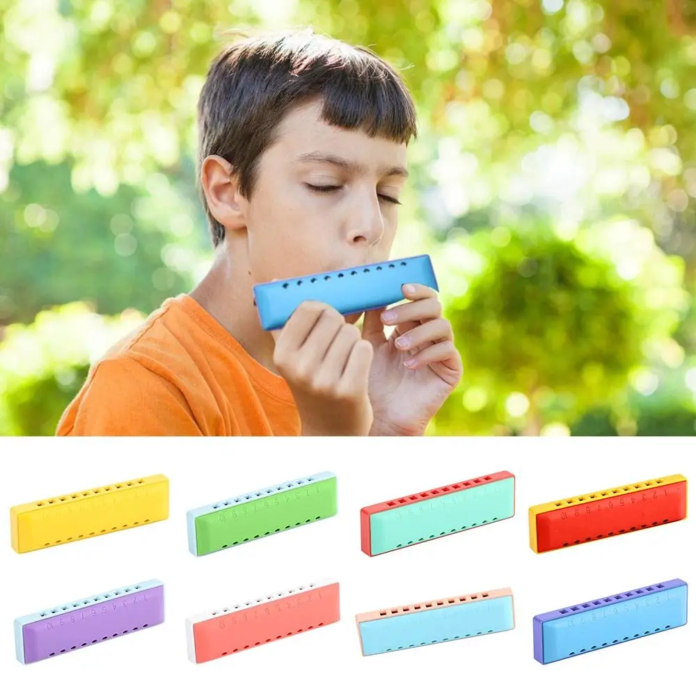 New C Tune 10 Holes Harmonica Plastic Colorful Mouth Organ Educational Toys Stage Performance