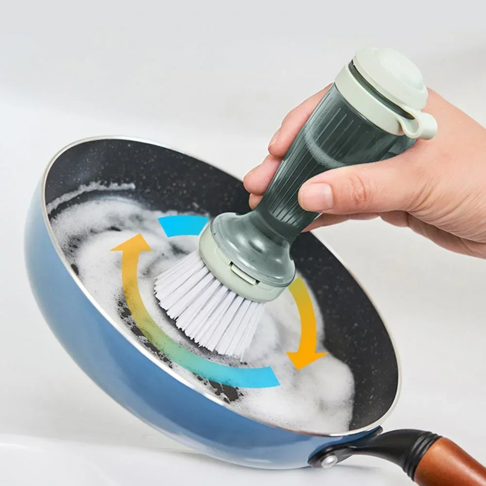 

Kitchen Cleaning Tool Dish Scrubber Brush Refillable Liquid Soap Dispenser Pans Cups Bread Bowl Dishwashing Sponge Pot Wash Wipe