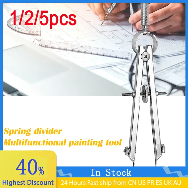 Drafting Compass with Lock Math Compass Drawing Metal Geometry Scribe Gauge Bow Divider