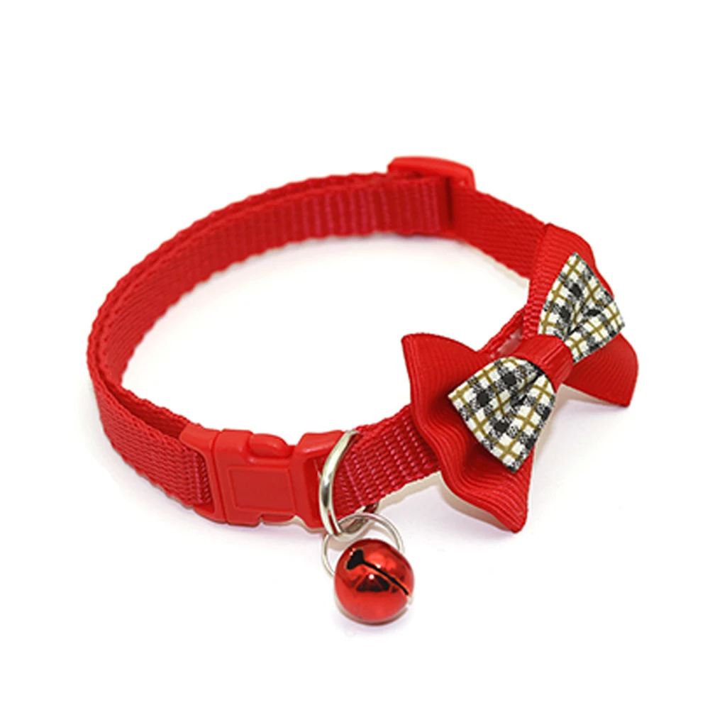 Adjustable Cat Collars Cute Bow Tie and Bell Doggie Door