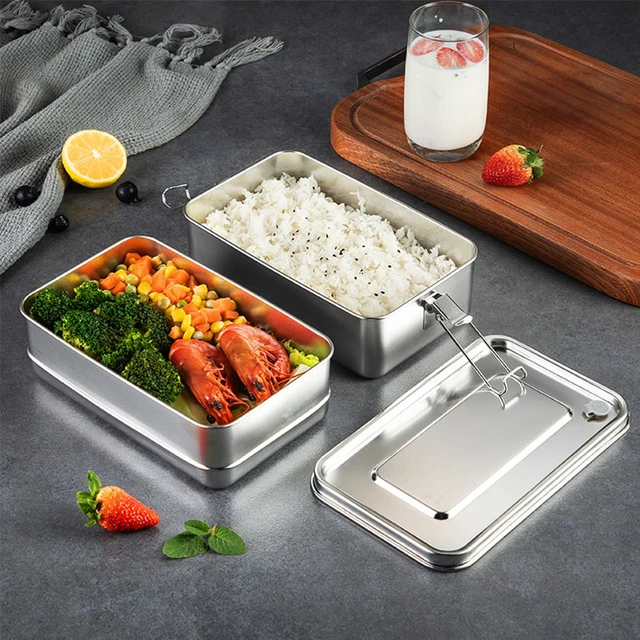 Large Capacity 304 Stainless Steel Bento Lunch Box With Lid Food Containers  Fresh-keeping Box Home Leak-Proof Sealed Storage Box - AliExpress