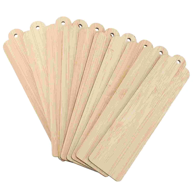 50PCs Wooden Bookmark Blanks DIY Wooden Bookmarks with Jute Twine Wood Gift  Tags Blank for Crafts Party & Birthday Decoration