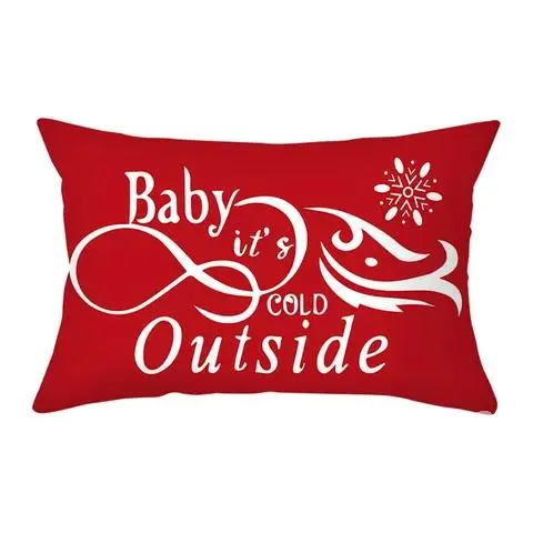 

Christmas Deer Santas Printed White Pillow Case Xmas Style Cushion Cover Home Sofa Decorative Throw Pillowcases 30x50cm