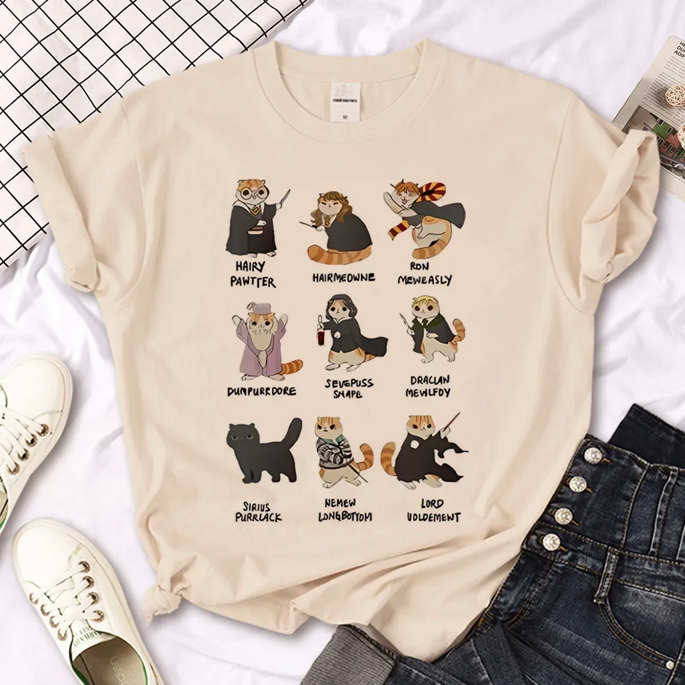 

Cat tshirt women anime Y2K t-shirts female graphic clothes