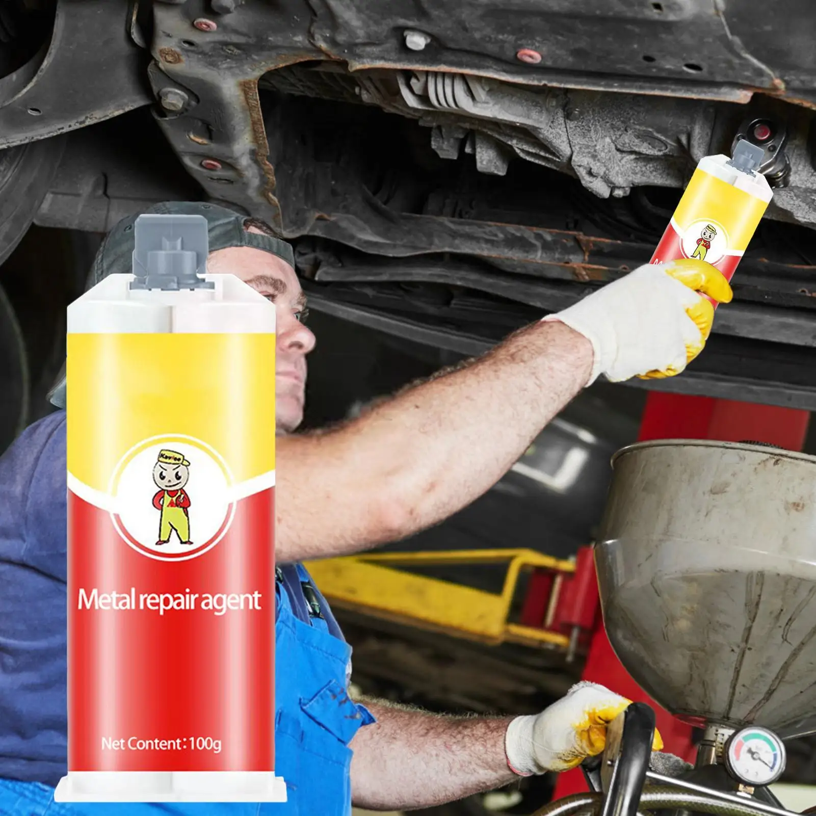 100g Metal Repair Glue Quick Drying Welding Adhesive Corrosion Preventive Casting Repair Glue Heat Resistance Waterproof Agent