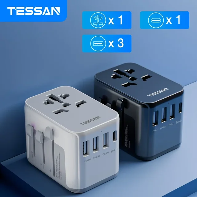 TESSAN Universal Travel Adapter with USB Port and