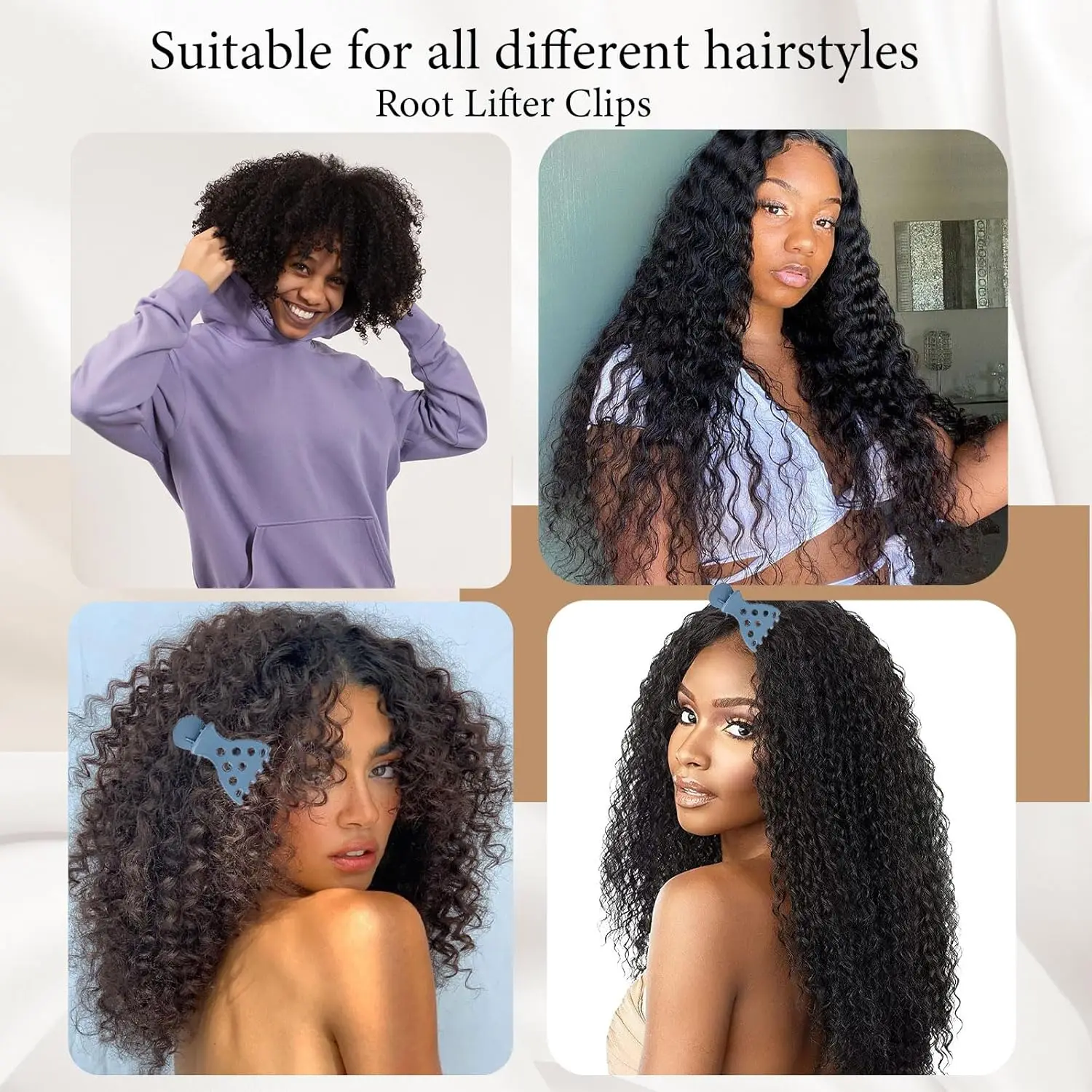 Curly hair special hair root fluffy clip without indentation natural fluffy non-slip claw clip styling accessories