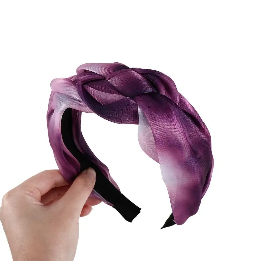 Wash Face Headwear Wide Edge Makeup Girls Mesh Hair Accessories Twisted Braid Hair Hoop Korean Style Headband Women Headband