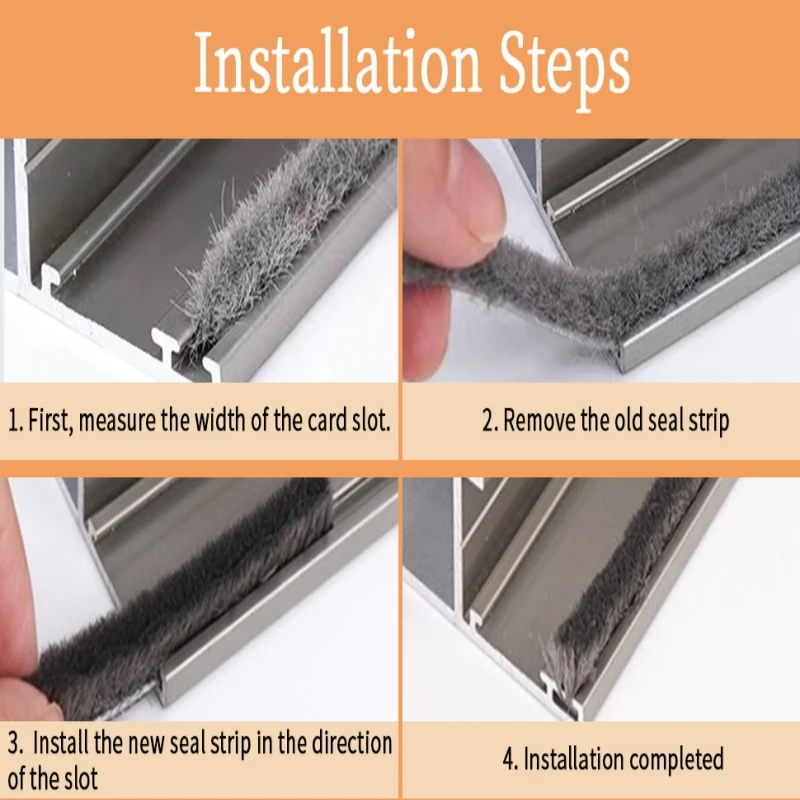 Hairy Seal Brush Pile Door Window Sliding Weather Strip Draught Excluder Noise Isolation for Studio Door Seal Bathroom Tape 10m door seal strip sealing strip tape window seal strip sealing tape rubber seal strip rubber door weatherstripping door draft stopper door weatherstripping sealing strip waterproof tape