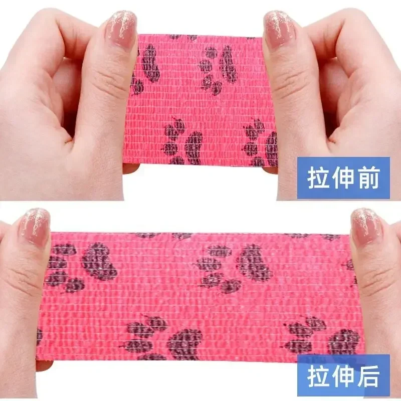 Self-adhesive Elastic Bandage for Pet Nonwoven Bandage Cover Protector Dog Outdoor Retractable Sports Tape Self Adherent