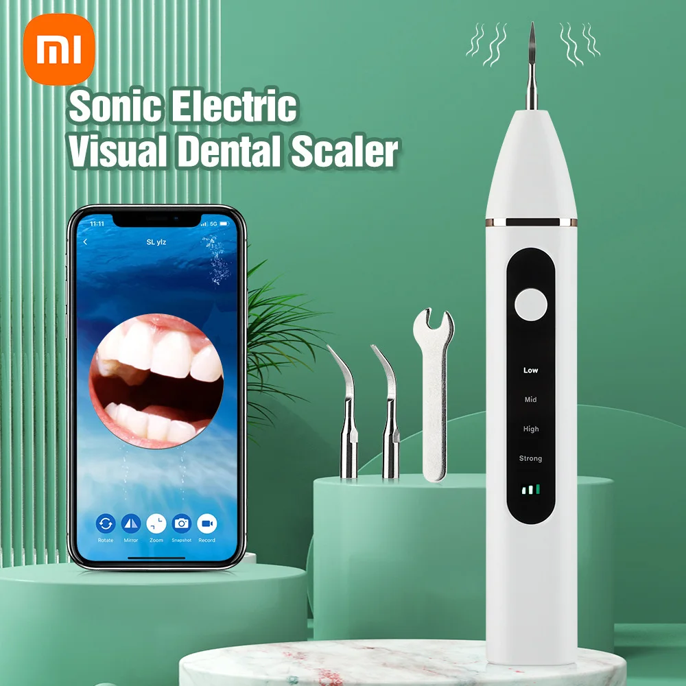 Xiaomi Electric Visual Teeth CleanerTartar Remover Electric Sonic Dental Calculus Remover Plaque Stains Removal Home Tooth Clean