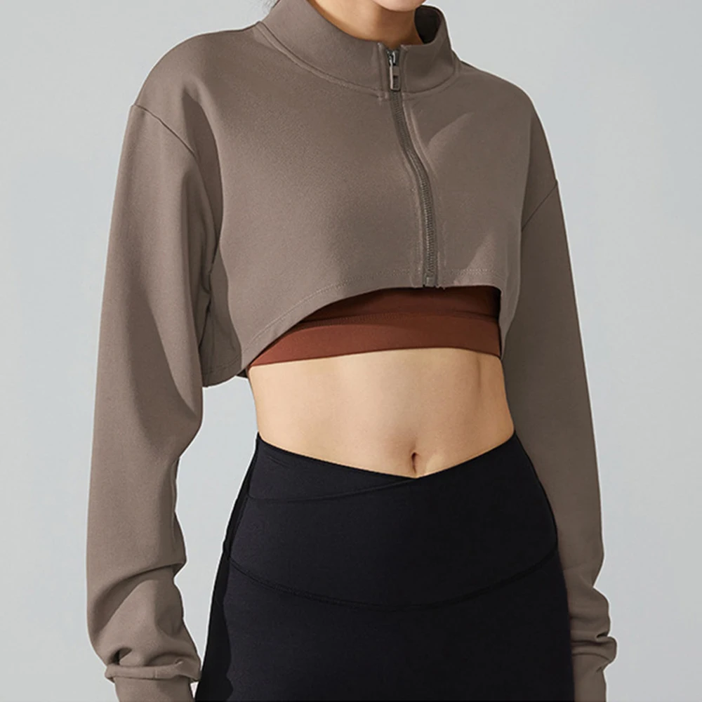 Seamless Yoga Top Fitness Long Sleeve Women Gym Crop Top main image 1