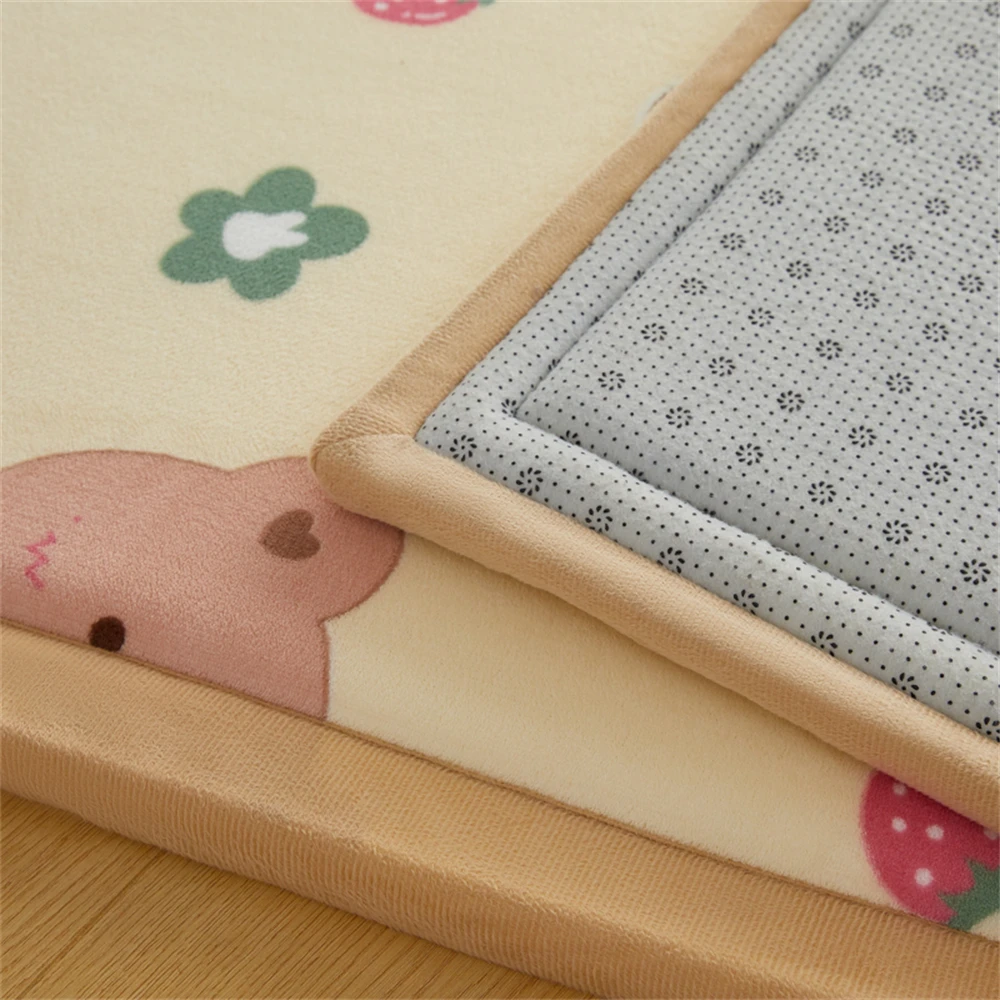 Thicken 2cm Tatami Carpet Coral Fleece Bedroom Living Room Carpet Window Bedside Children's Room Baby Crawling Home Non-Slip Mat 6