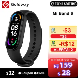 Xiaomi mi Band 6 умный браслет 5 цвета AMOLED экран miband 6 Smartband Кислород крови фитнес браслет Bluetooth спортивный водонепроницаемый смарт-браслет