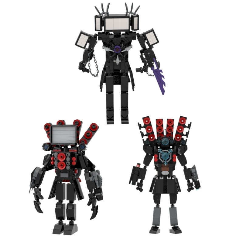 Katana Skibidi Toilet Gold Clock Titan Drill Man Building Blocks The Audio Man And Camera Titan Man Rose Gold Per Regali Per Bambini