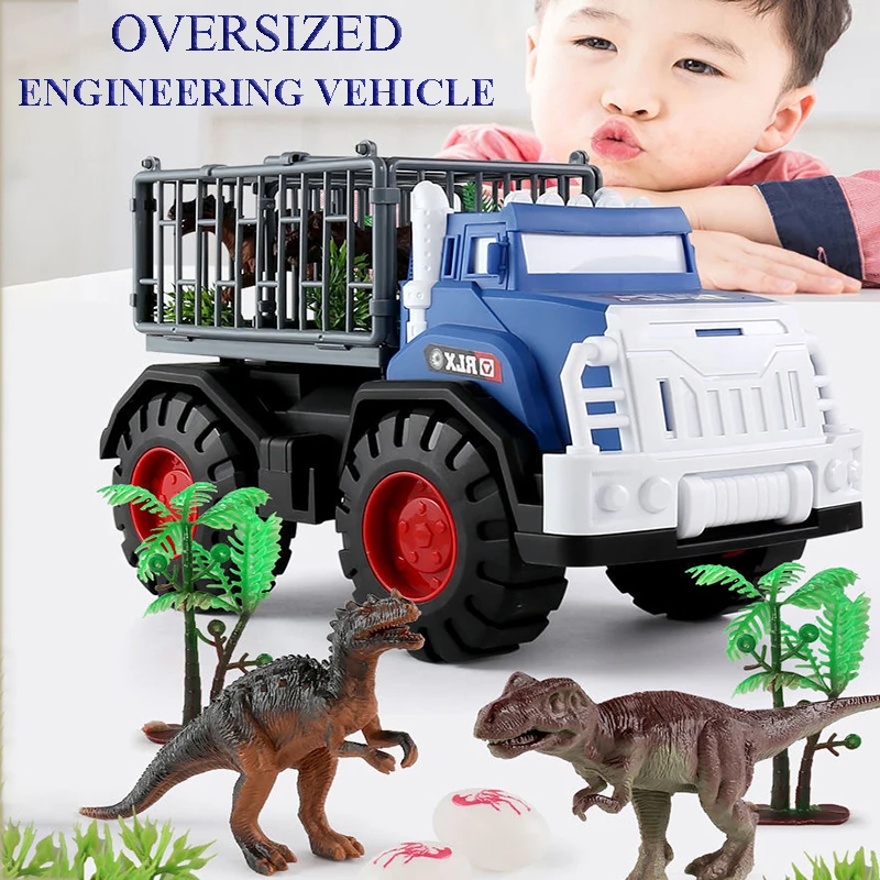 

Oversized Simulation Dinosaur Engineering Transport Truck Set Boy Inertia Glide Excavator Sprinkler Model Children's Toy Gift