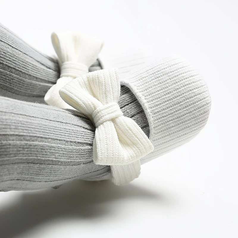 Baby Girl Flower Shape Shoes Knitted Knitting Soft Soles Non-slip Flowers Bow Tie Infant Newborns First Walkers Toddler Girl Sho 4
