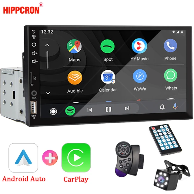 Reproductor Multimedia con pantalla táctil para coche, Radio con Android,  Carplay inalámbrico, pantalla táctil, USB, Bluetooth, Universal, 7  pulgadas, color negro - AliExpress