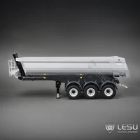 LESU 1/14 Tamiya Hydraulic Lifting Three-Axle U-Bucket Metal Semi-Trailer Dump Trailer 1