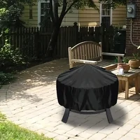1pc Fire Pit Cover with Drawstring  - Waterproof, Heavy Duty, Heat and Stain Resistant BBQ Grill Cover for Outdoor Protection 1