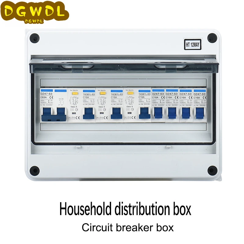 

Waterproof Electrical Distribution Box With Circuit Breaker MCB Household Switch Power Plastic Junction Wire Box IP65