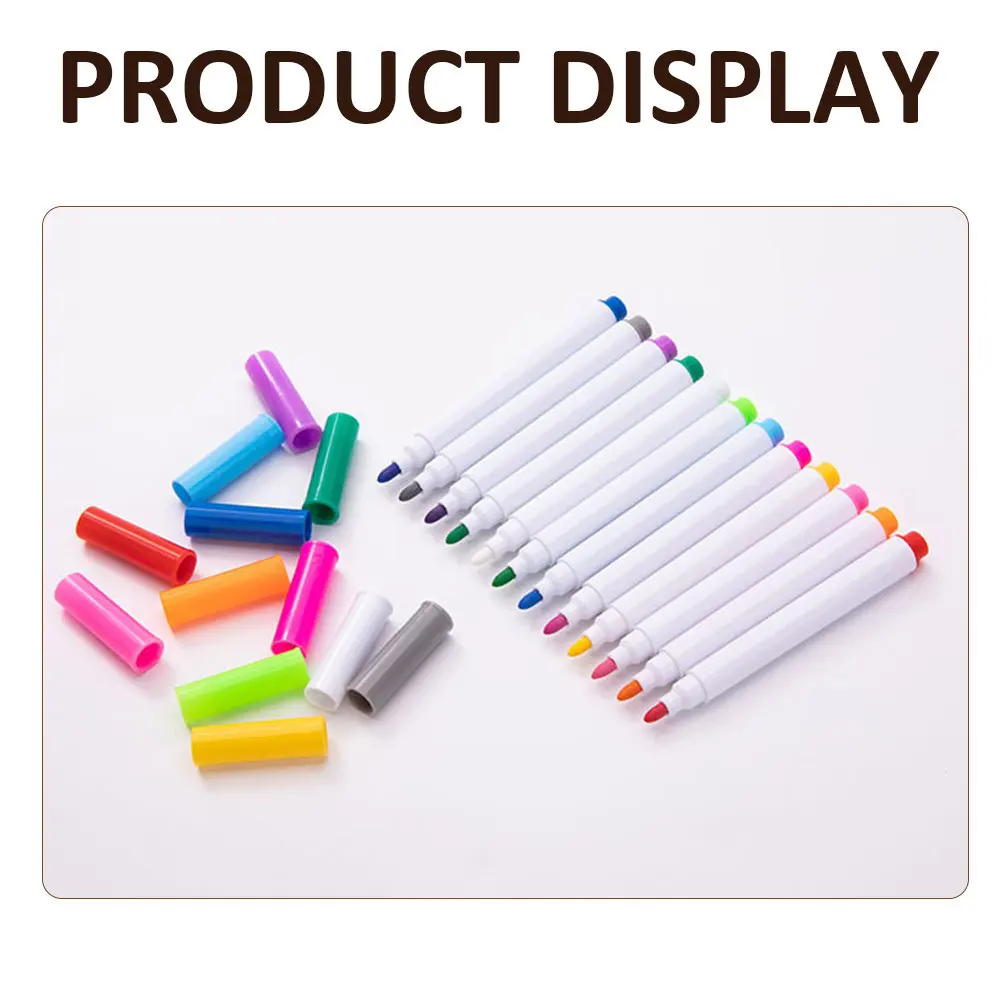 24Pcs 드라이 마커 펜 지울 수 있는 칠판 펜 액체 분필 마커 유리창용 먼지 없는 사무실 학교 드로잉 용품