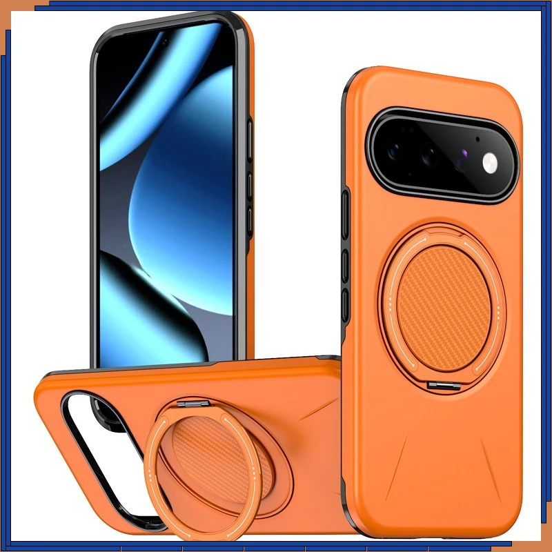 Enhance your phone's protection and style with the ELVEV Magnetic Shockproof Phone Case featuring a Rotating Ring Bracket.