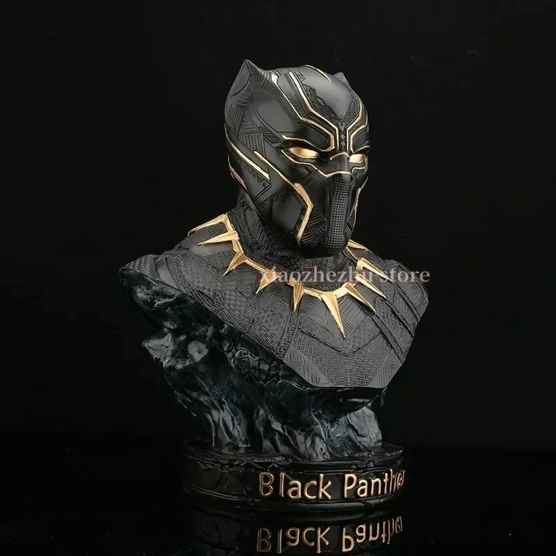 

Marvel Action Figure Hero Iron Man Black Panther Bust Resin Statue Collection Model Home Decoration Art Sculpture Kids Toys Gift
