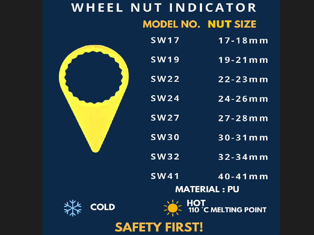 Wheel Nut Indicator Ring type SW27 PU 10 pcs For 27/28/29mm nut car accsesories