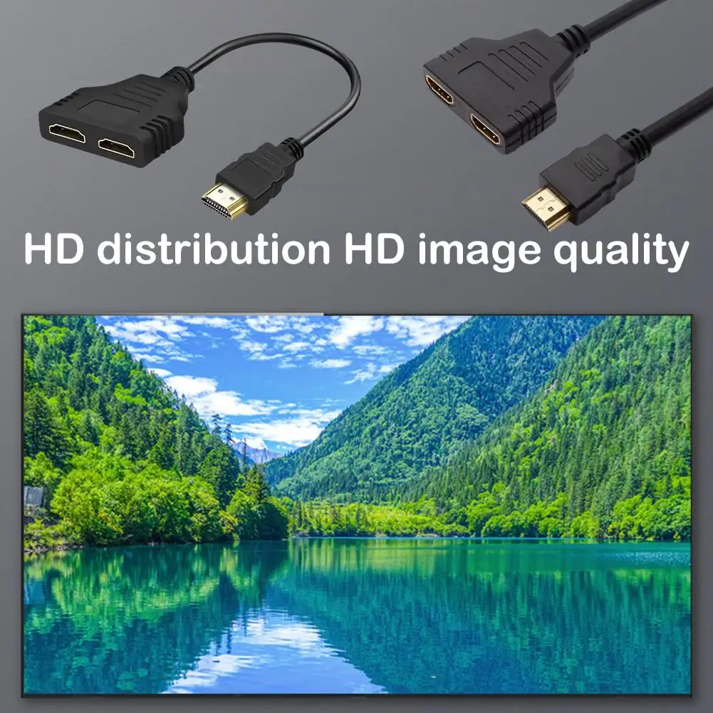 4K HDMI 스플리터 1입력 2출력 2.0 어댑터 케이블 남성용 듀얼 여성용 Y 스플리터 노트북 TV 모니터 Xbox UHD 1080P용