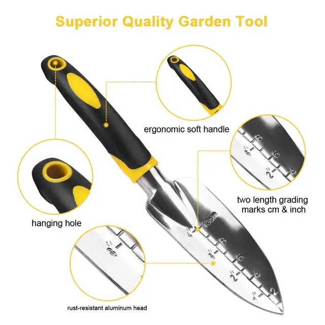 Garden Tool Hand Trowel,Rake,Cultivator,Weeder Tools With Ergonomic Handle,Garden Lawn Farmland Transplant Gardening Bonsai Tool 2
