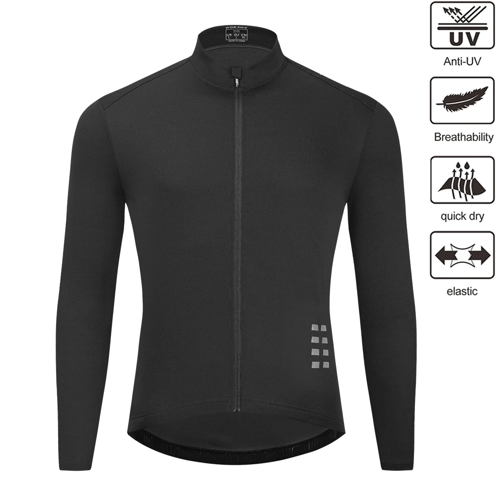thumbnail image 1 of WOSAWE Maillot de ciclismo de verano 2024 de manga larga y manga corta, ajustado, para hombre, transpirable, para ciclismo de montaña, 1 of 5