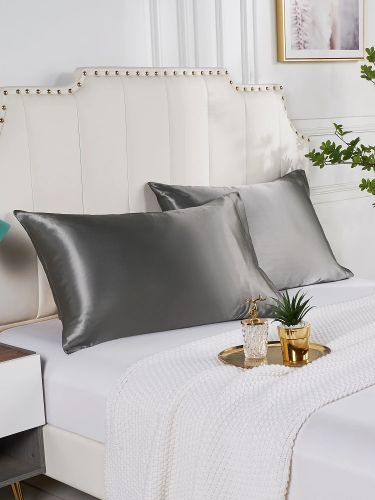 Description Picture 3 of itemSolid Silk Pillowcases Sleeping Pillow Cover For Hair and Skin Mixed With Satin Luxury Comfortable Envelope Cushion Cases