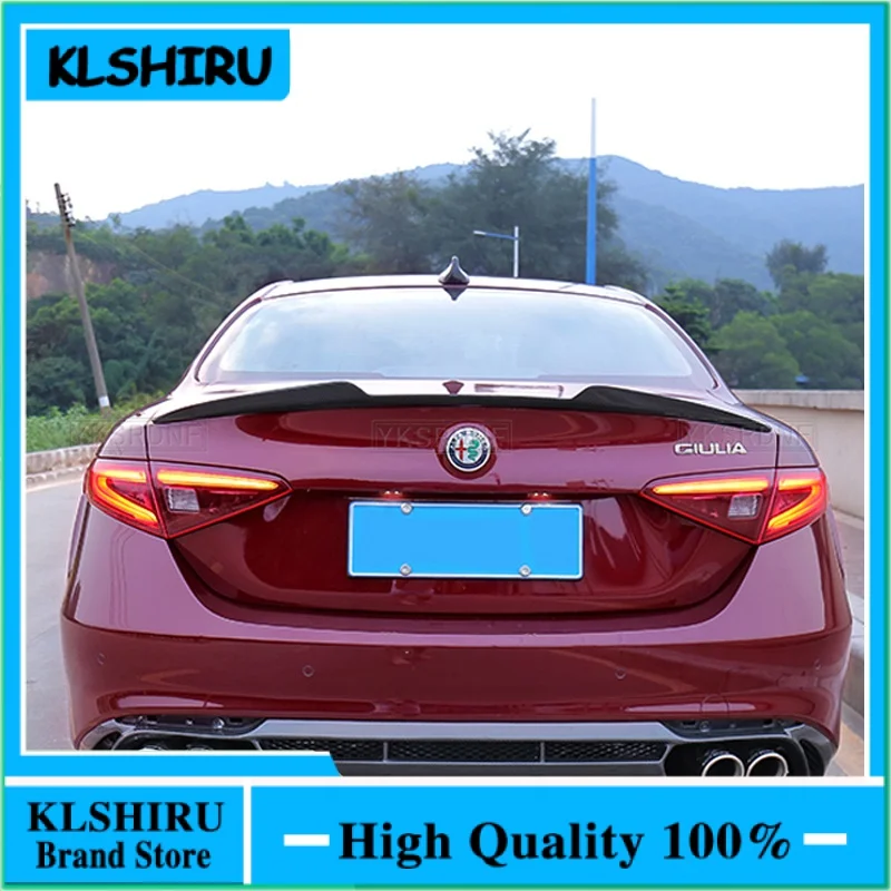 Carbon Fiber / Frp Car Rear Spoiler Wing Trunk Lip For Alfa Romeo Giulia Spoiler Sedan 2015 - 2017 Rear Trunk Spoiler Boot Wing