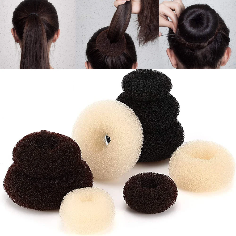 1Pc Hair Bun Donut Foam Sponge Easy Big Ring 3 Colori Fashion Elegant Women Magic Shaper Donut Hairbands Accessori Per Lo Styling Dei Capelli