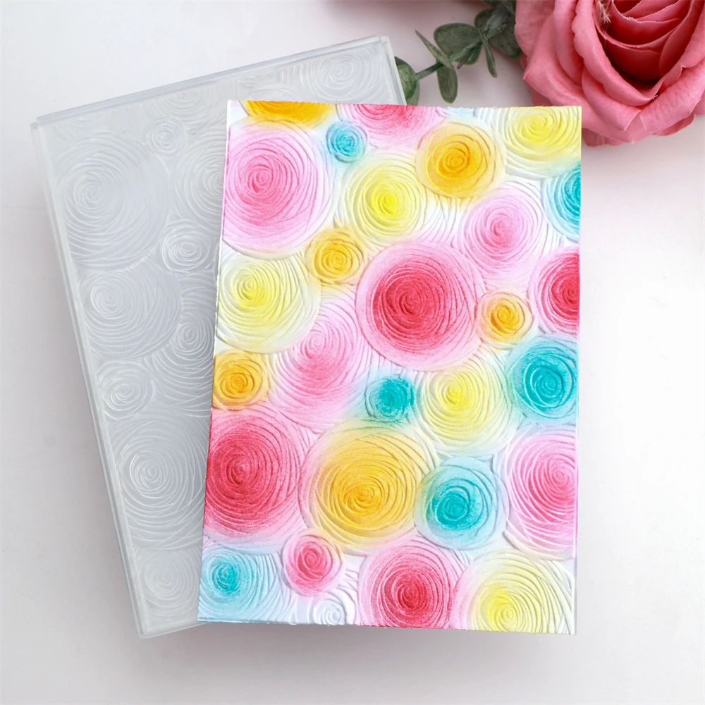 3D Embossing Folder Ring Vortex Flower Stencil DIY Scrapbooking Holiday Day Paper Card Craft Making Template plastic embossing folder embossing folder