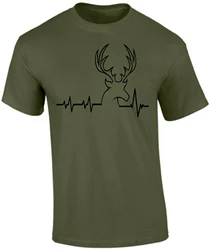 Hunter - Themed Men's 100% Cotton Casual T - Shirt, Loose Fit, Sizes S - 3XL - XXXL (Army Green)