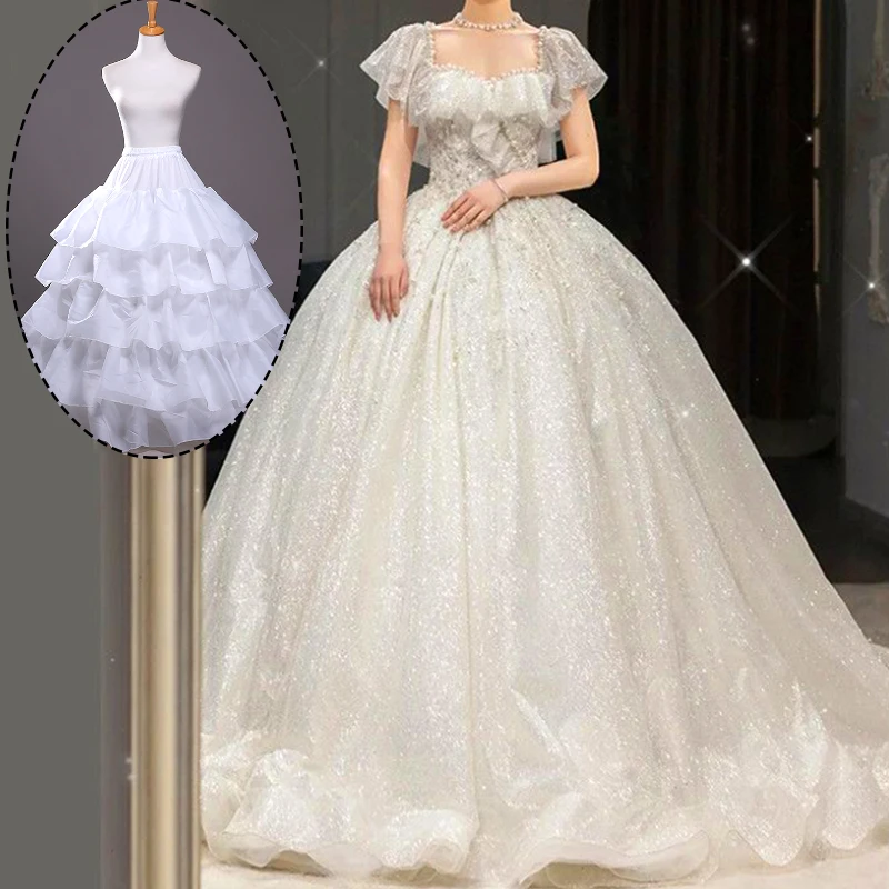 Wedding Gown Petticoat Big Hoop Crinoline Women Bridal Dress Underskirt Ruffle Loops Skirt A-line Vintage Banquet Party Cosplay
