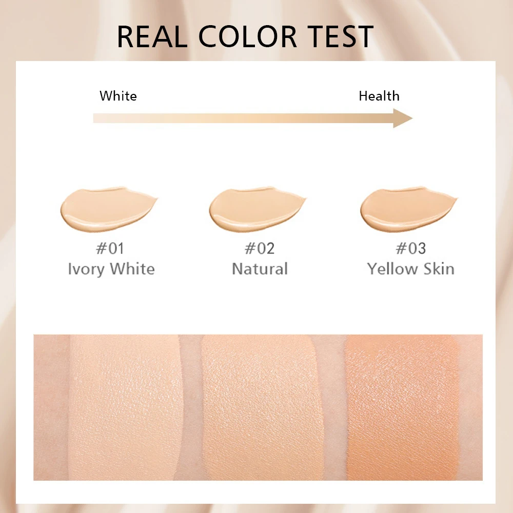Liquid foundation naturally covers flaws without sticking powder, plain face cream, transparent foundation, conceals blemishes 5