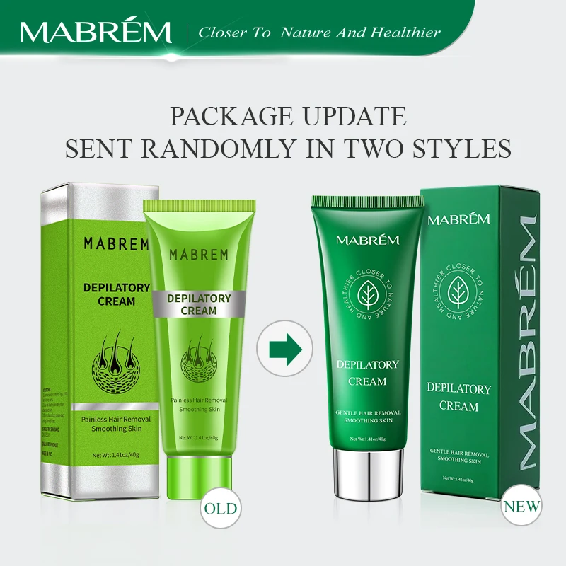 MABREM Hair Removal Cream Painless Hair Remover For Armpit Legs and Arms Skin Care Body Care Depilatory Cream 40g For Men Women 6