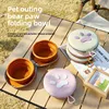 2 in 1 Foldable Pet Food Bowl Portable Silicone Puppy Dual Bowl Outdoor Travel Dog Drinking Bowl Folding Cat Bowls Dog Bowls 2