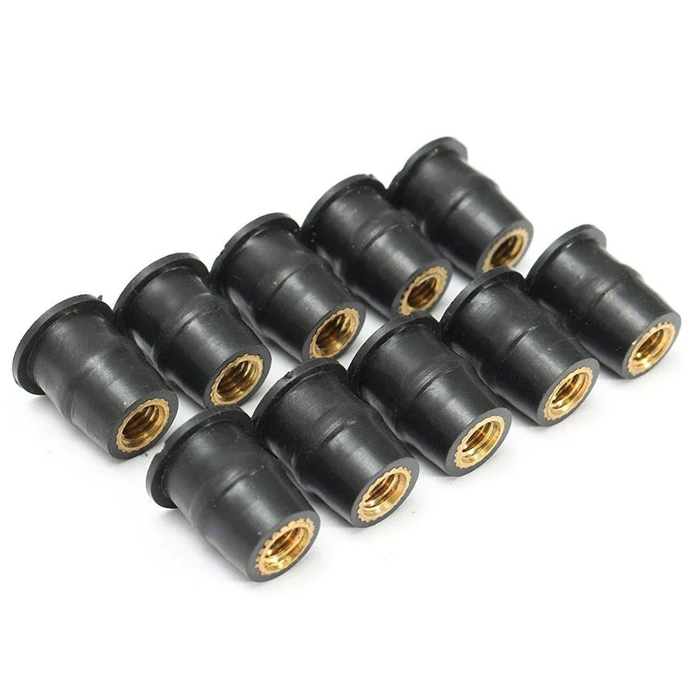 M5 M6 5/6mm Metric Rubber Well Nuts Windscreen Windshield Fairing Cowl 10/20pcs For Honda For Suzuki Auto Motorbike Off-road auto fasteners auto accessories motorcycle fasteners motorcycle accessories car accessories