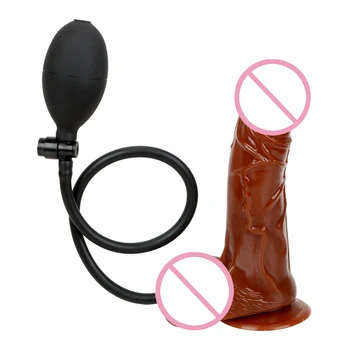 Big Inflatable Dildo Large Soft Dildos Suction Cup Realistic Penis Anal Plug Sex Toys for Women Pump Huge Butt Plug Anal Toy 2